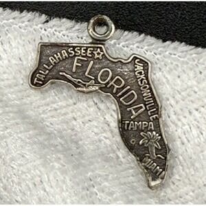 Vintage Sterling Silver Florida Charm State Travel